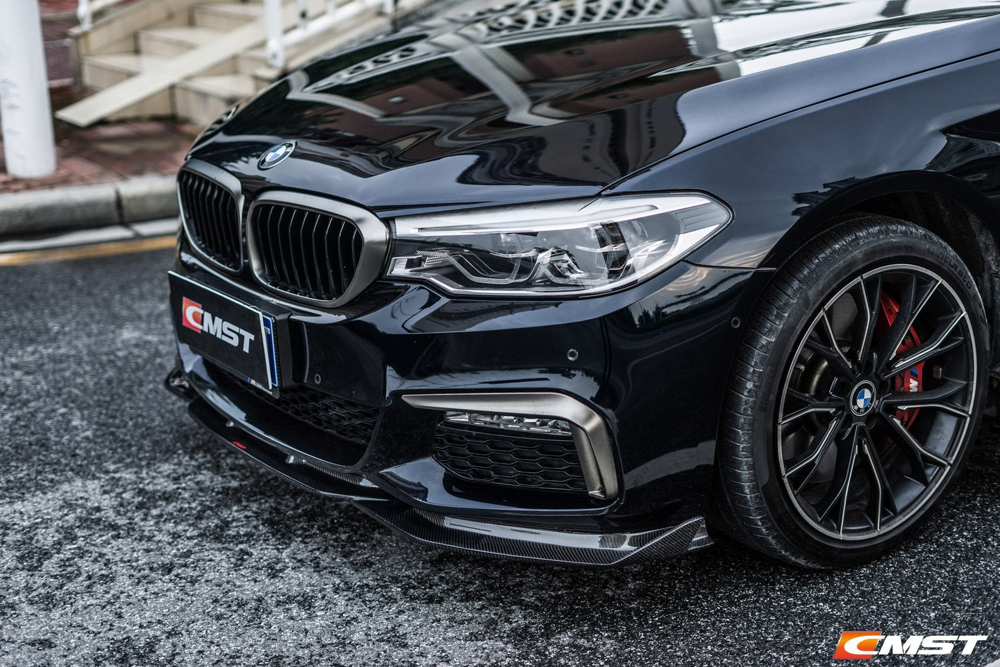 CMST Tuning Carbon Fiber Front Bumper Upper Valences for BMW 5 Series G30 / G31 2017-2020 Pre-facelift