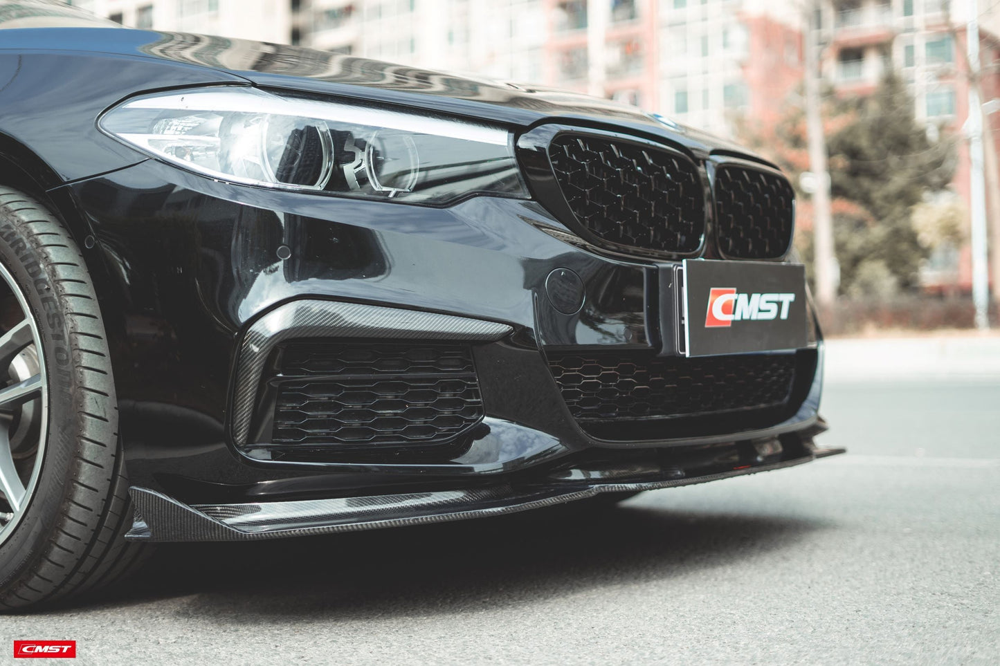 CMST Tuning Carbon Fiber Front Bumper Upper Valences for BMW 5 Series G30 / G31 2017-2020 Pre-facelift