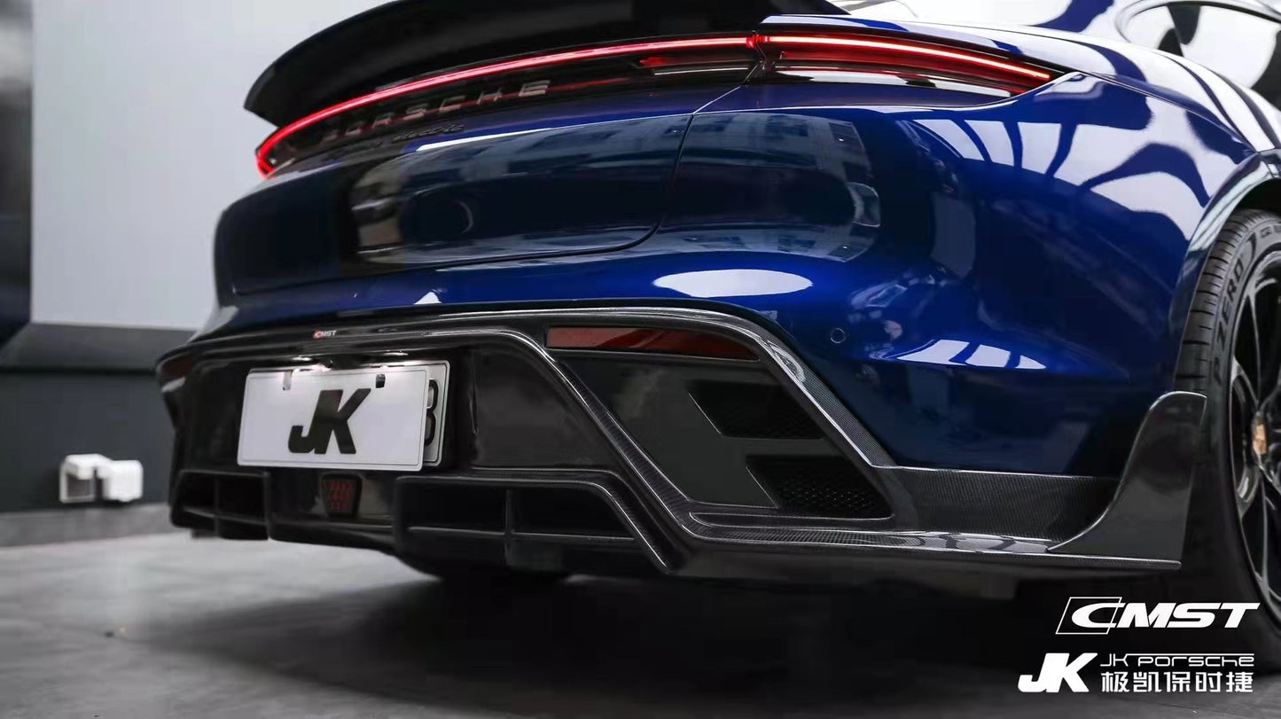 CMST Tuning Carbon Fiber Rear Diffuser & Canards for Porsche Taycan Base & 4S