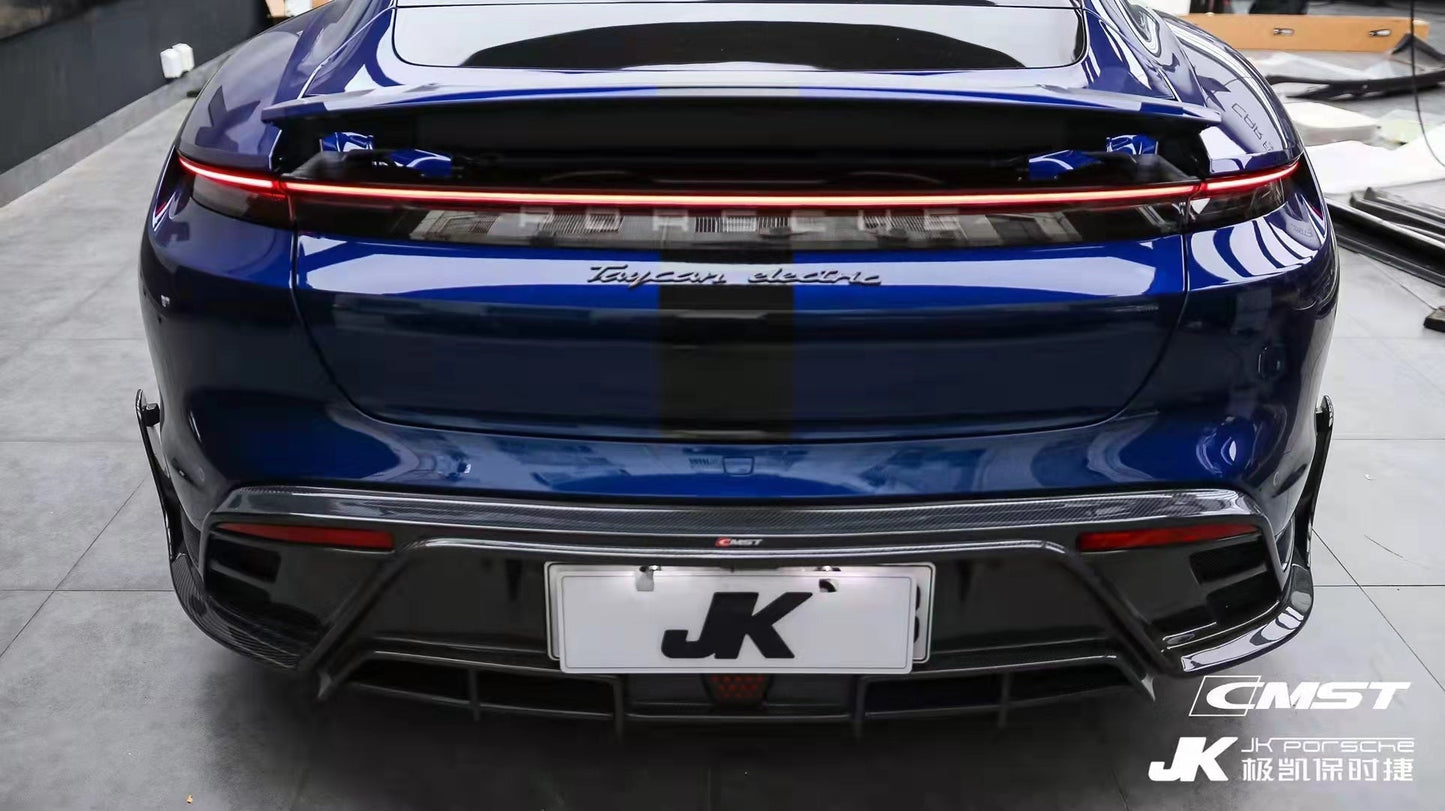 CMST Tuning Carbon Fiber Rear Diffuser & Canards for Porsche Taycan Base & 4S