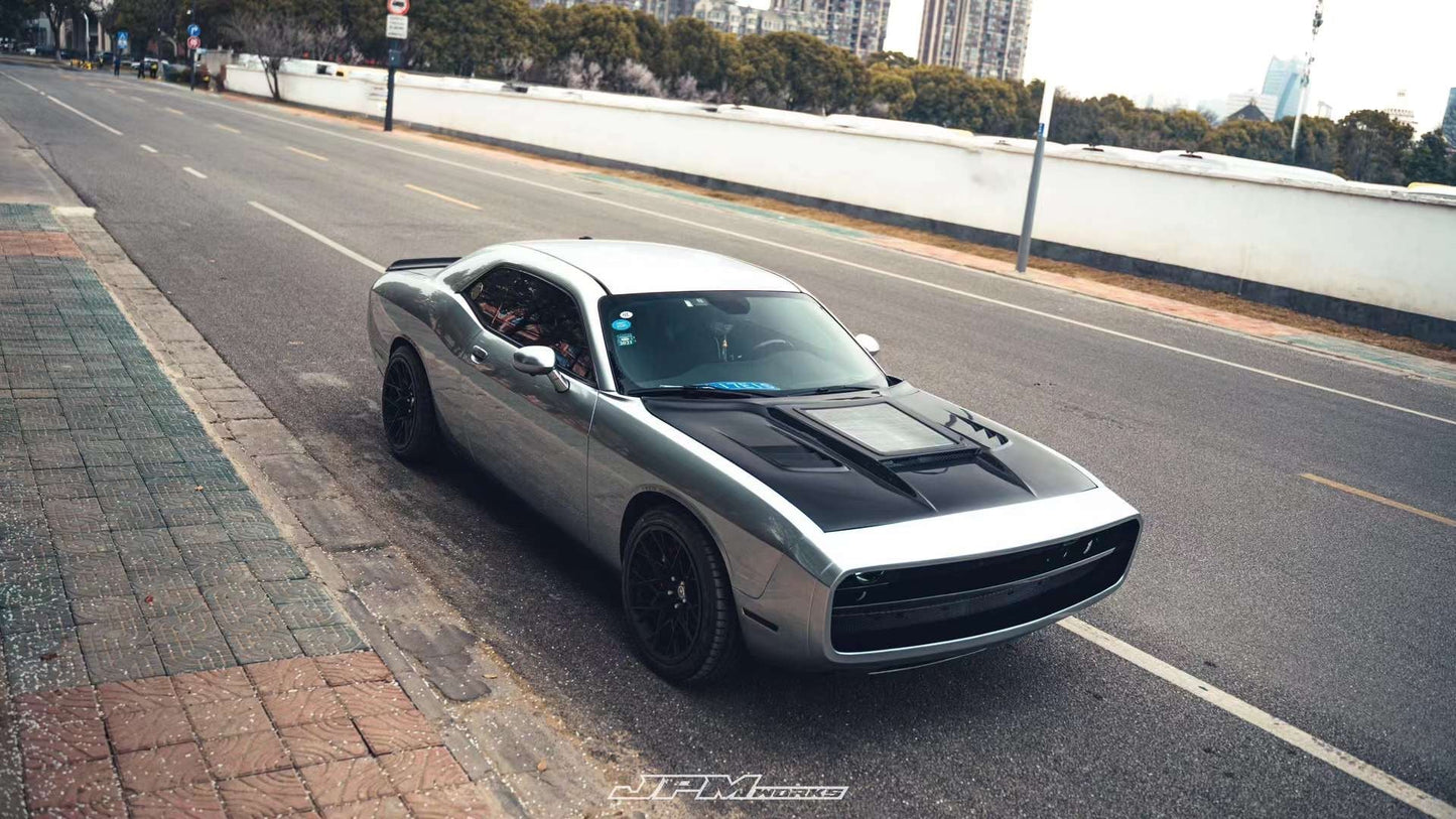 CMST Tuning Carbon Fiber Glass Clearview Hood Bonnet for Dodge Challenger 2008-ON