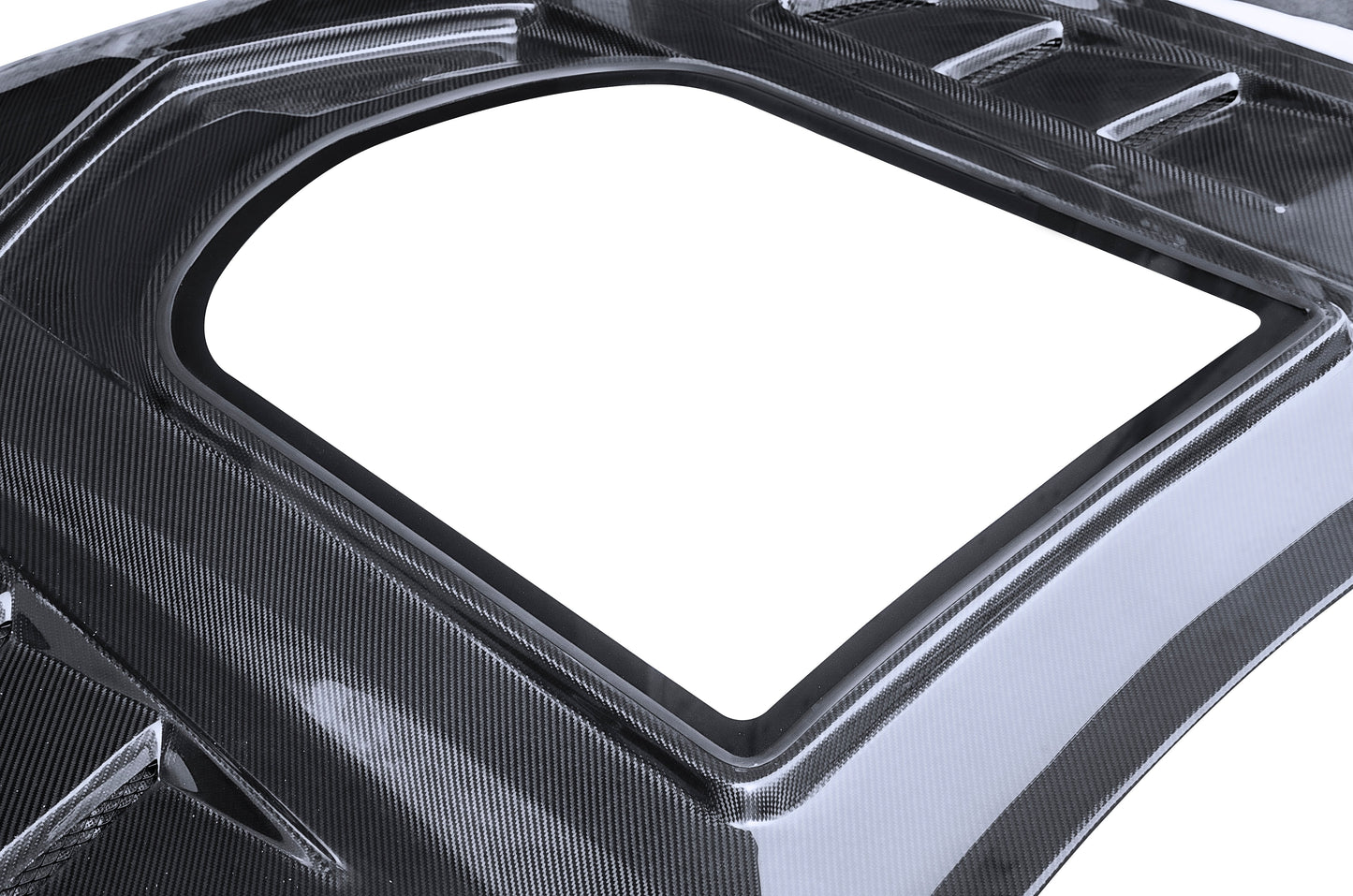 CMST Tuning Carbon Fiber Glass Transparent Hood Stage 2 ( Raised 2 inches ) for Ford Mustang S550.1 2015- 2017