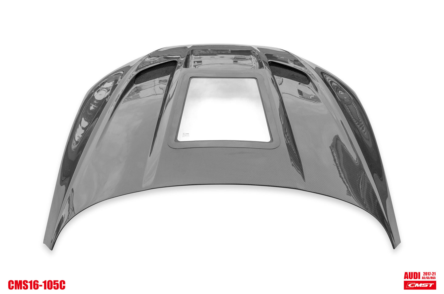 CMST Tuning Carbon Fiber Hood Bonnet Glass Transparent Clearview for Audi RS5 S5 A5 B9 B9.5 2017-ON