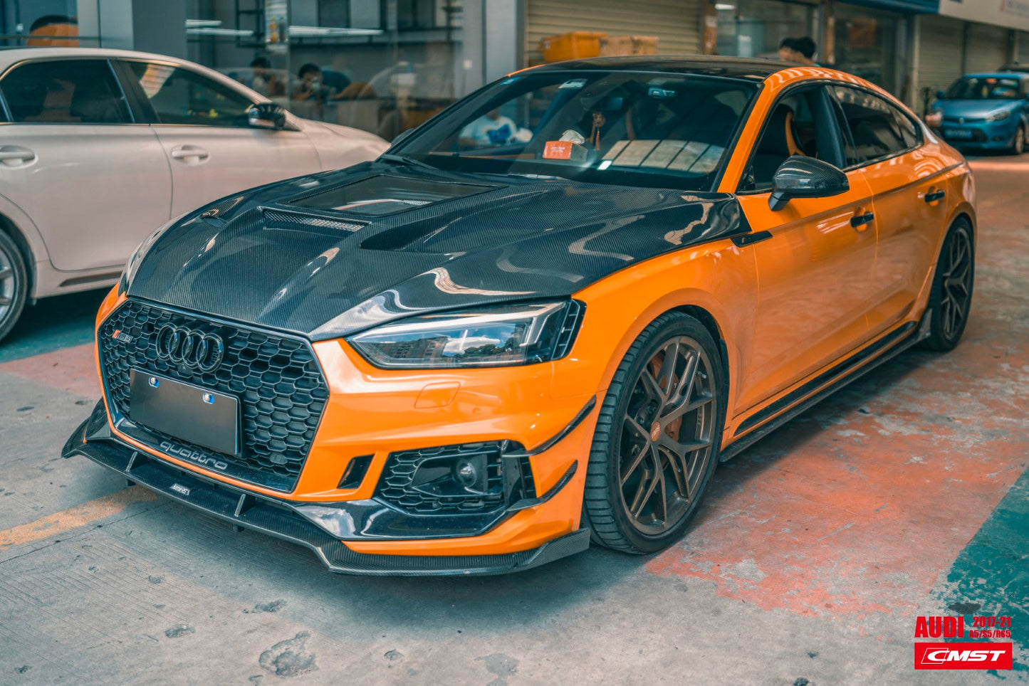 CMST Tuning Carbon Fiber Hood Bonnet Glass Transparent Clearview for Audi RS5 S5 A5 B9 B9.5 2017-ON