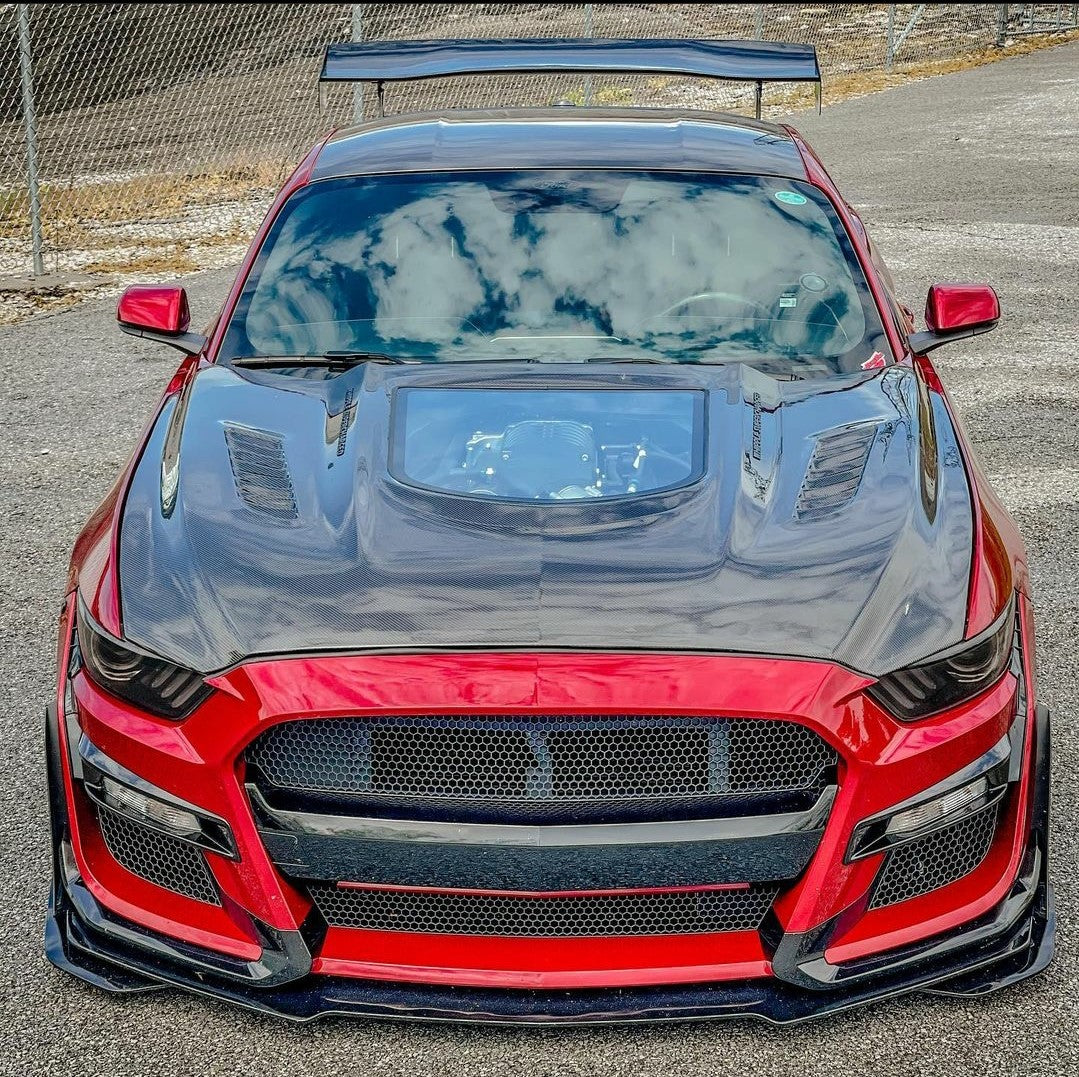 CMST Tuning Carbon Fiber Glass Transparent Hood for Ford Mustang S550.1 2015- 2017