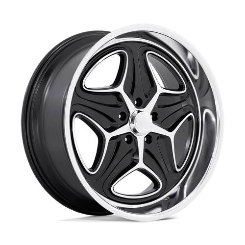 Foose F171 Merlot Wheel, 22x9.0 +15 Offset 5x127, Gloss Black Machined - F17122907355