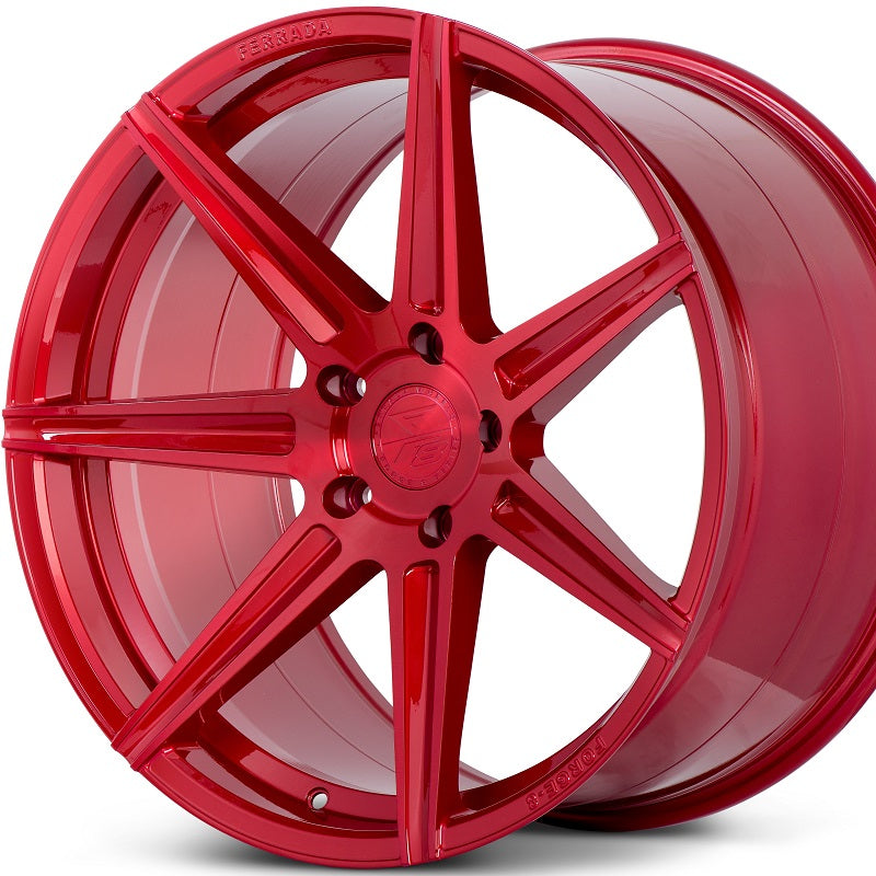20" (Full Staggered Set) Ferrada F8-FR7 20x9 20x10.5 Brushed Rouge Wheels-C-Dub Tech