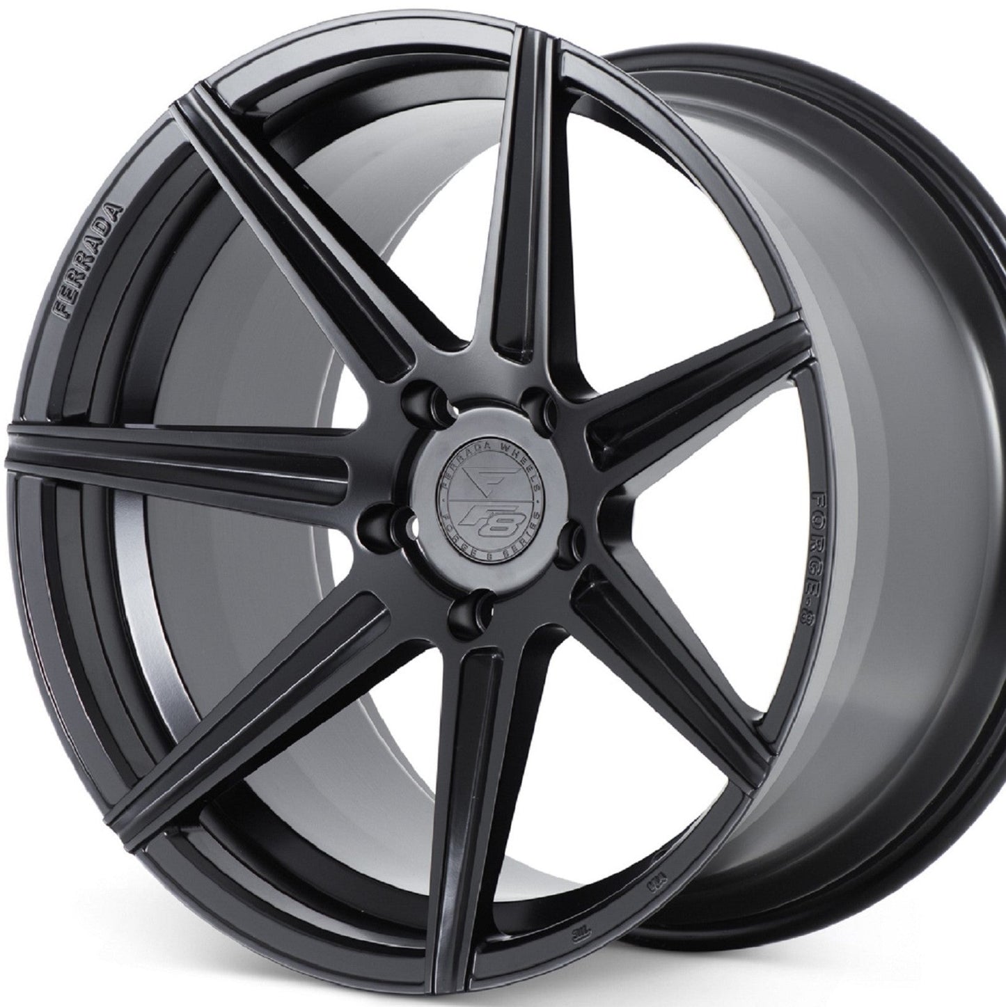 20" (Full Staggered Set) Ferrada F8-FR7 20x10 20x12 Matte Black Wheels-C-Dub Tech