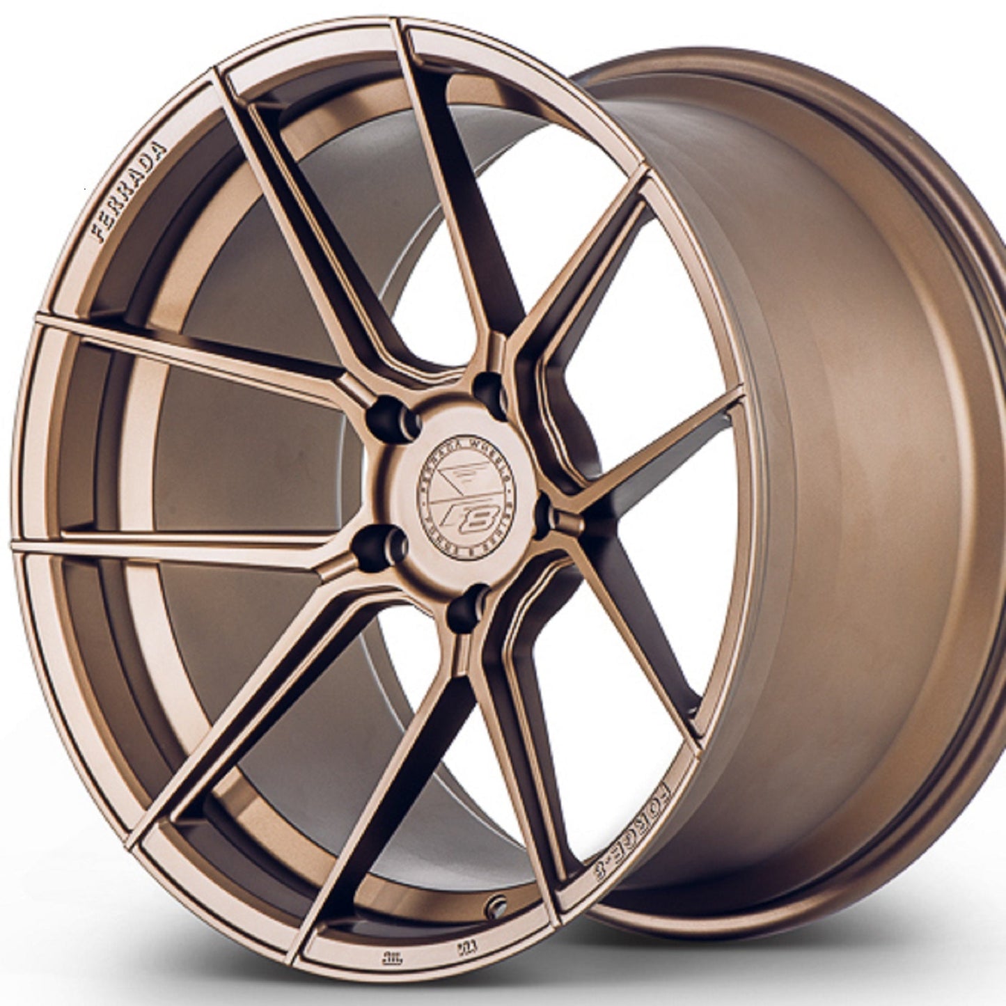 20" (Full Staggered Set) Ferrada F8-FR8 20x9 20x10 Matte Bronze Wheels-C-Dub Tech