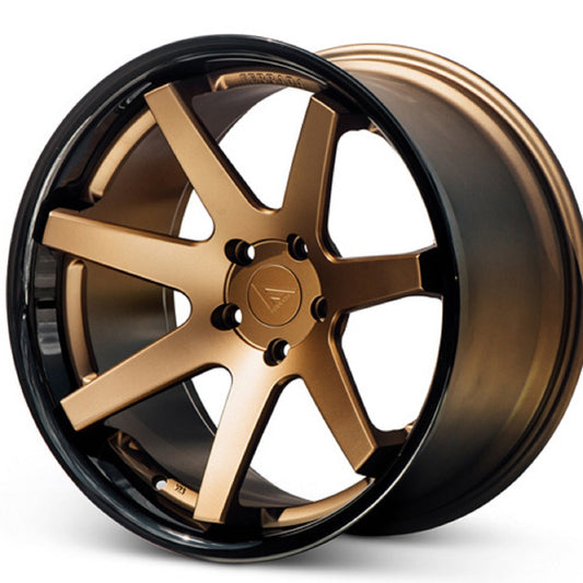 20" (Full Staggered Set) Ferrada FR1 20x9 20x10.5 Matte Bronze w/Gloss Black Lip Wheels-C-Dub Tech