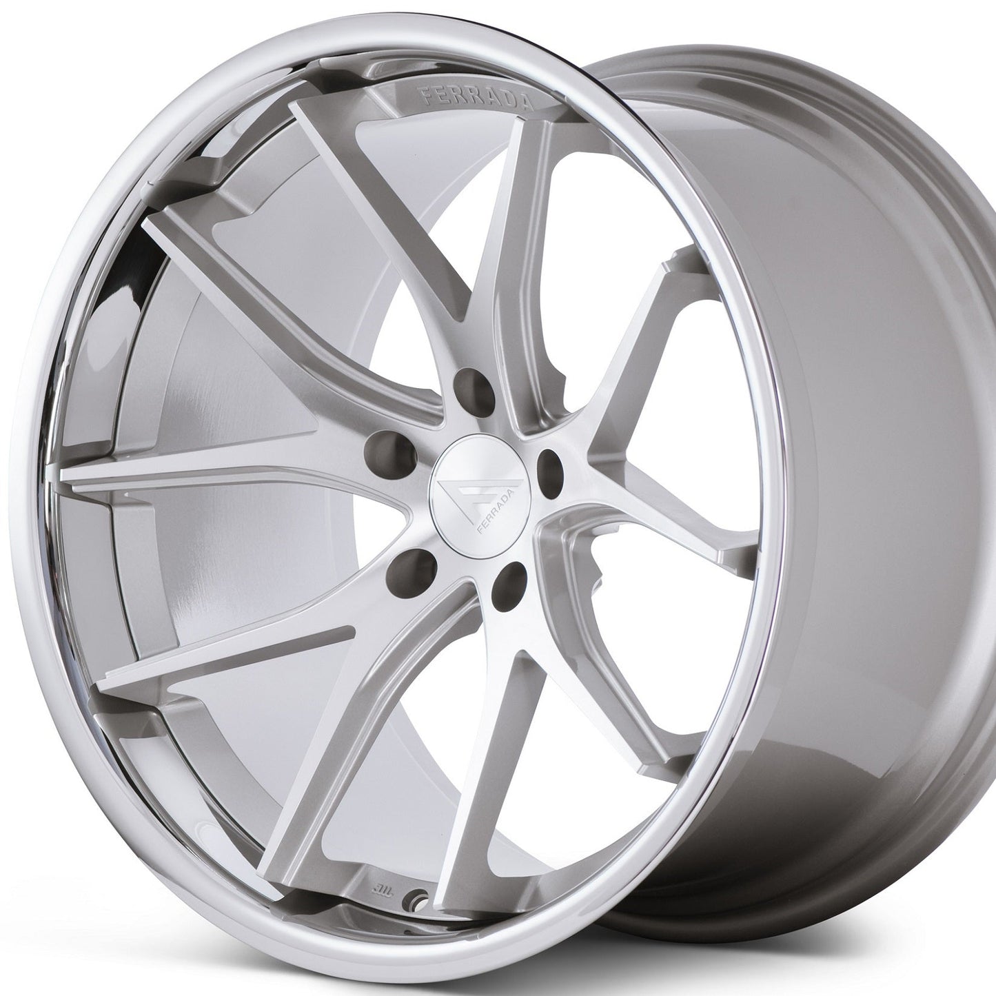 19x9.5 Ferrada FR2 Machine Silver w/Chrome Lip Wheel-C-Dub Tech