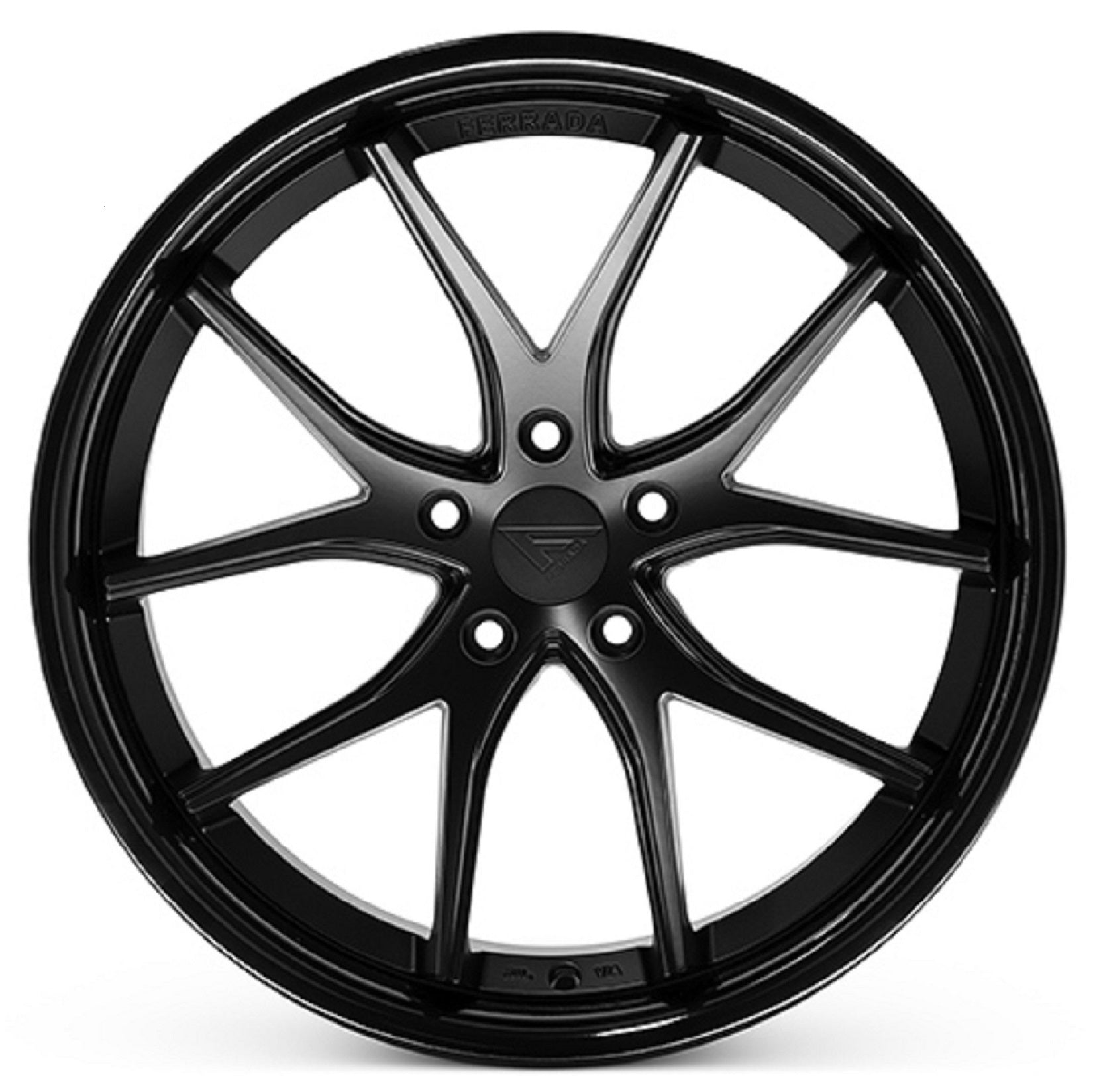 19" (Full Staggered Set) Ferrada FR2 19x8.5 19x9.5 Matte Black w.Gloss Black Lip Wheels-C-Dub Tech