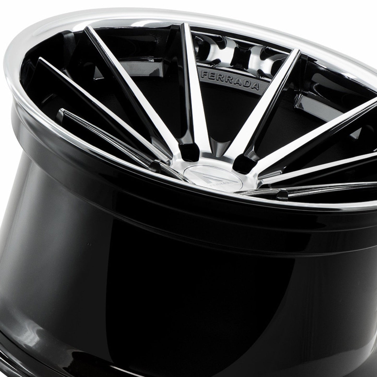 20x10.5 Ferrada FR4 Machine Black w/Chrome Lip Wheel-C-Dub Tech