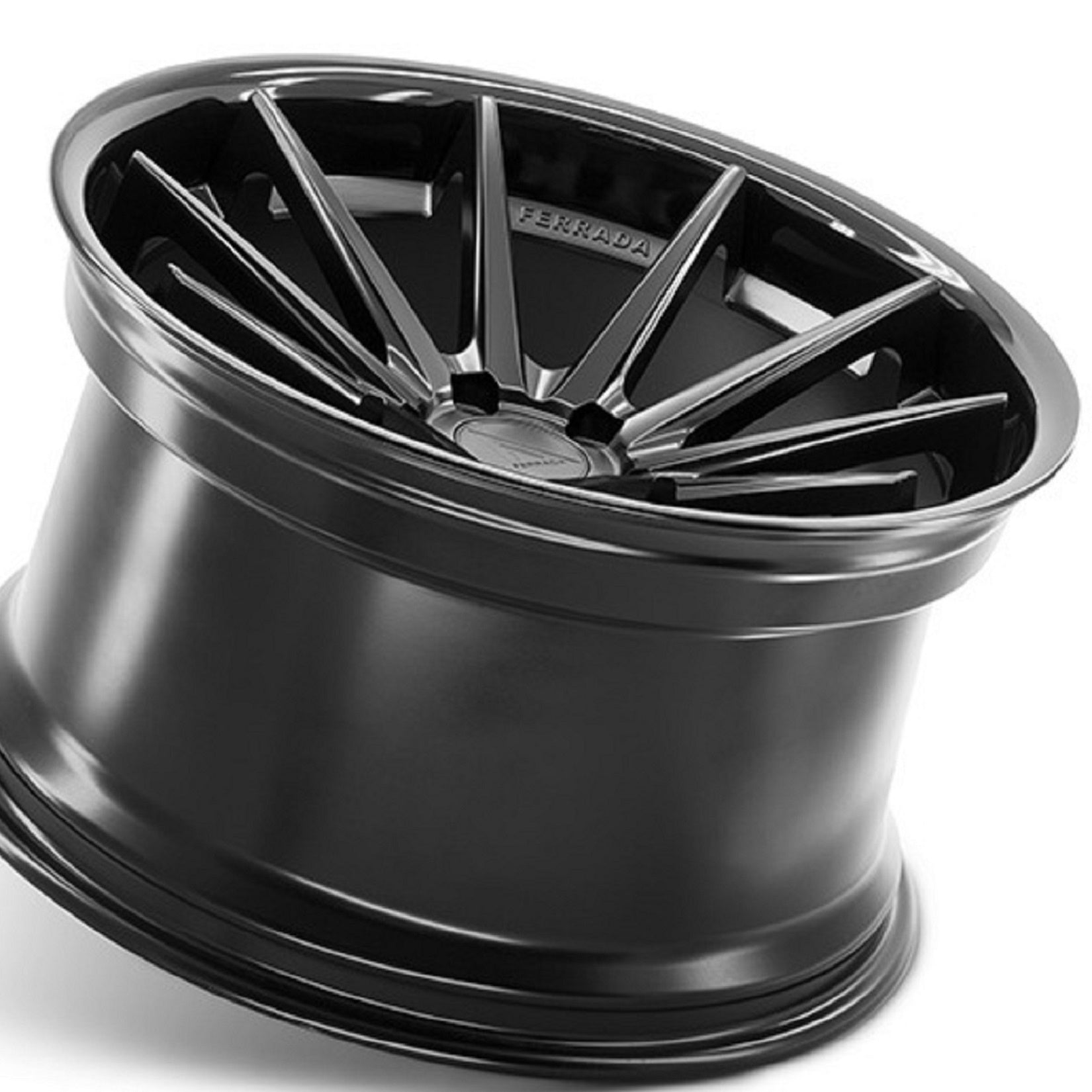 19" (Full Staggered Set) Ferrada FR4 19x8.5 19x9.5 Matte Black w/Gloss Black Lip Wheels-C-Dub Tech