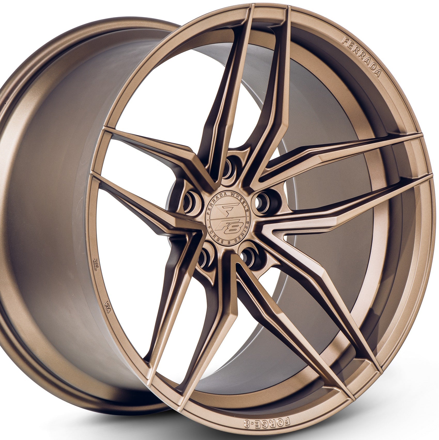 20" (Full Staggered Set) Ferrada F8-FR5 20x9 20x11 Matte Bronze Wheels-C-Dub Tech