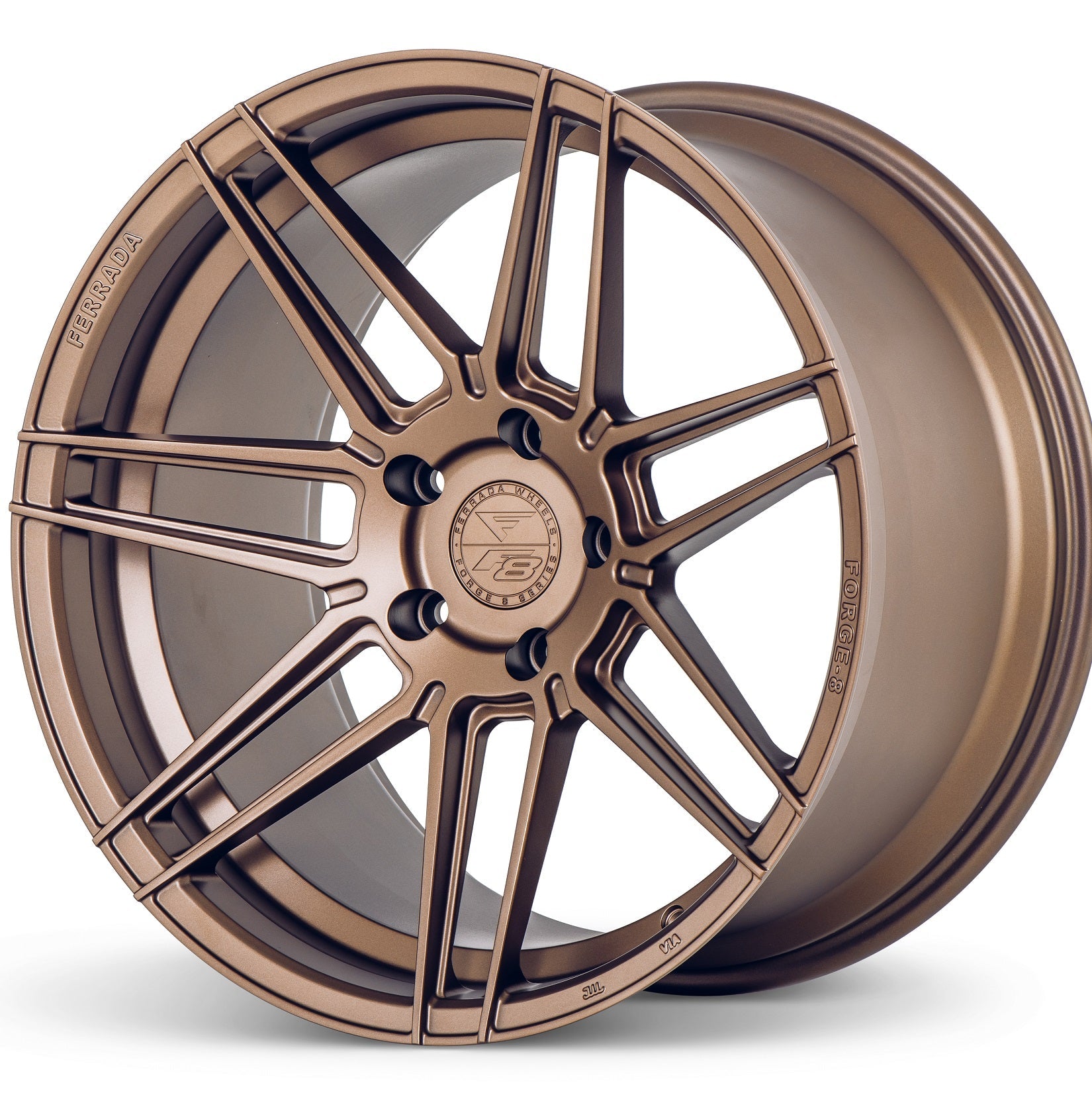 20" (Full Staggered Set) Ferrada F8-FR6 20x9 20x10.5 Matte Bronze Wheels-C-Dub Tech
