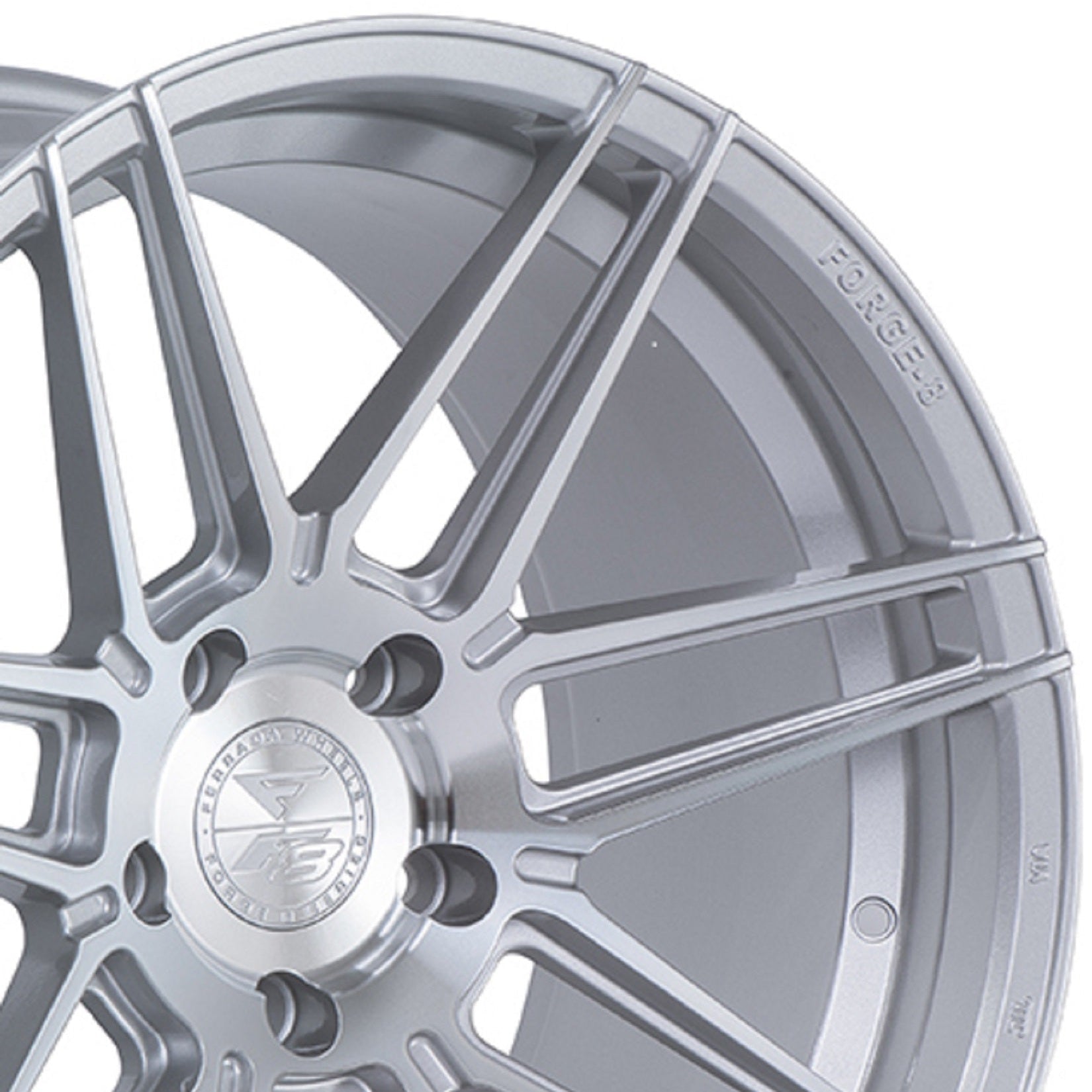 20" (Full Staggered Set) Ferrada F8-FR6 20x10.5 20x11.5 Machine Silver Wheels-C-Dub Tech