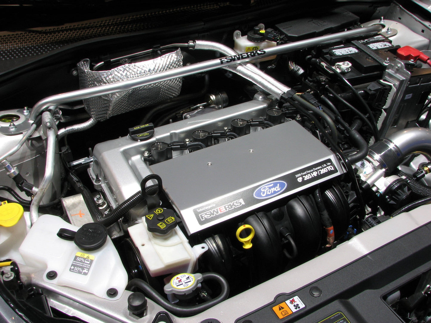 BLEMISHED FSWERKS Upper Front Strut Stress Bar - Ford Focus Duratec 2.3L/2.0L 2003-2011-C-Dub Tech