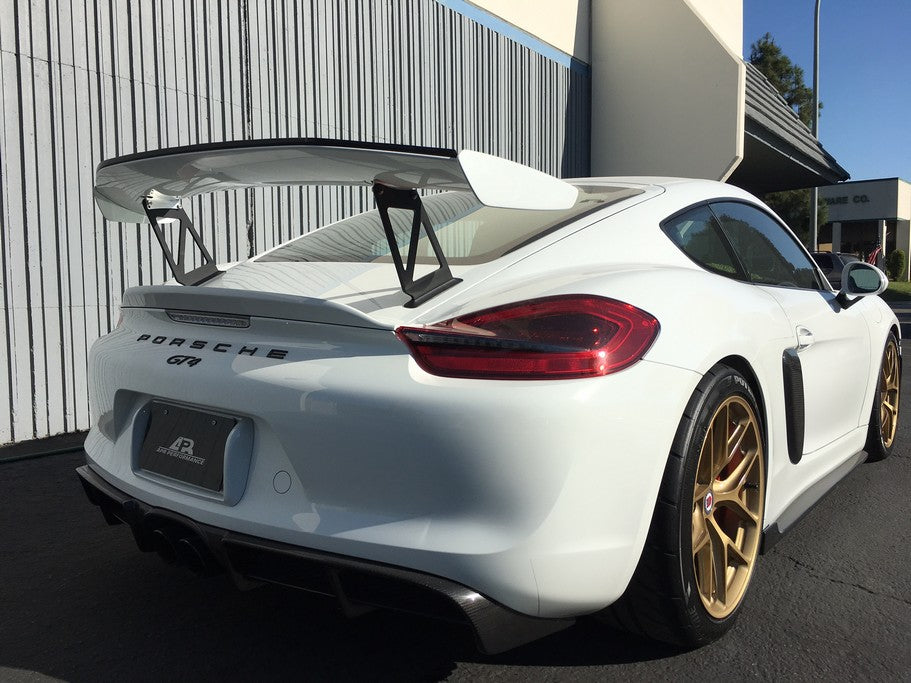 APR Performance Porsche Cayman GT4 Wing Extension Kit W/Carbon Gurney Flap - AA-545052-C-Dub Tech