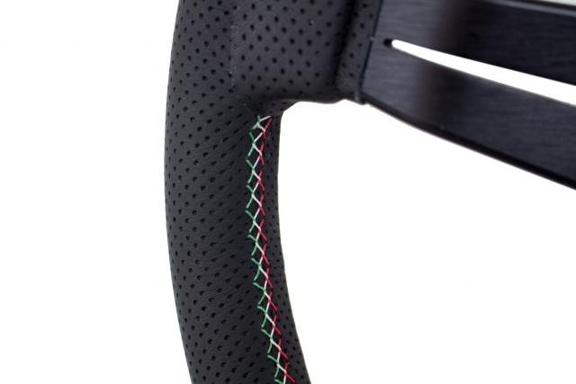 Nardi Sport Rally - 350mm (Black Perforated Leather / Italian Stitching)