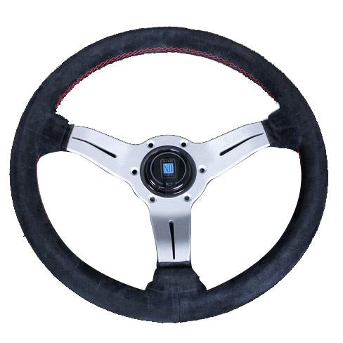 Nardi Sport Rally (Deep Corn) - 350mm (Silver / Black Suede / Red Stitch)