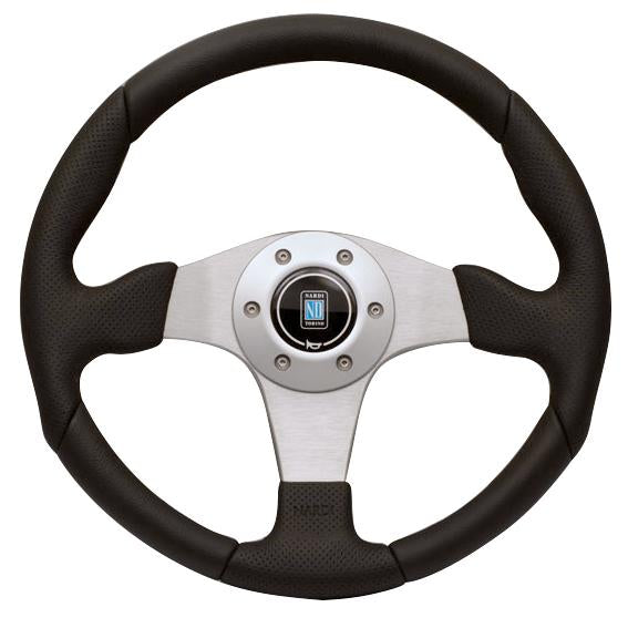 Nardi ND I Basic - 350mm (Black Leather / Black Perforated Leather / Satin Spokes)