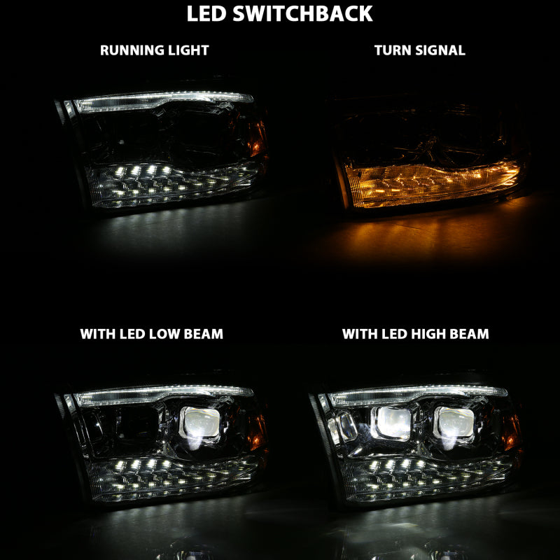 ANZO 2019-2020 Dodge Ram 1500 LED Projector Headlights Plank Style - 111494-R-C-Dub Tech