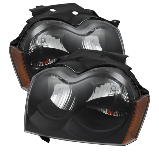 Xtune Jeep Grand Cherokee 05-07 Crystal Headlights Black HD-JH-JGC05-AM-BK - 9023248