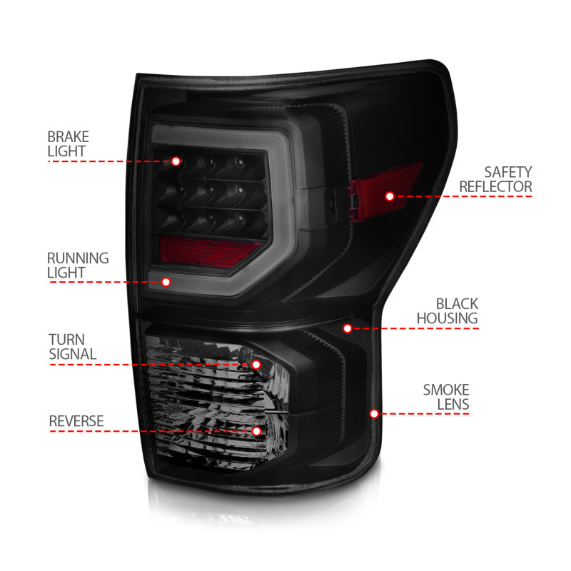 Anzo 07-11 Toyota Tundra Full LED Tailights Black Housing Smoke - 311387-C-Dub Tech