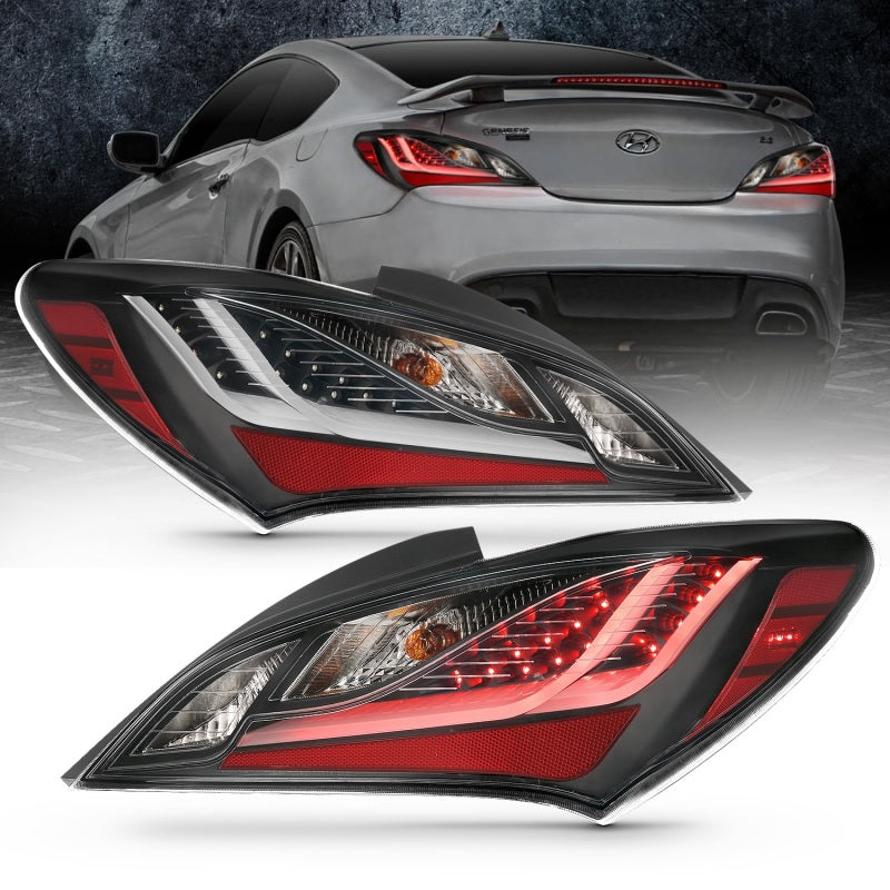 ANZO 10-13 Hyundai Genesis 2DR LED Taillights Smoke - 321347-C-Dub Tech