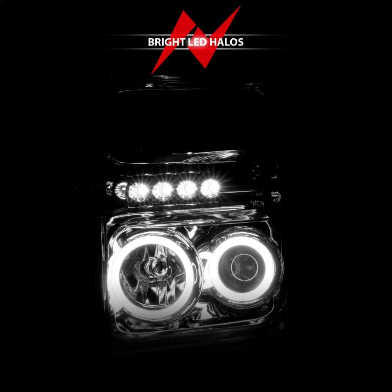 ANZO 2008-2010 Ford F-250 Projector Headlights w/ Halo Chrome (CCFL) - 111167-C-Dub Tech