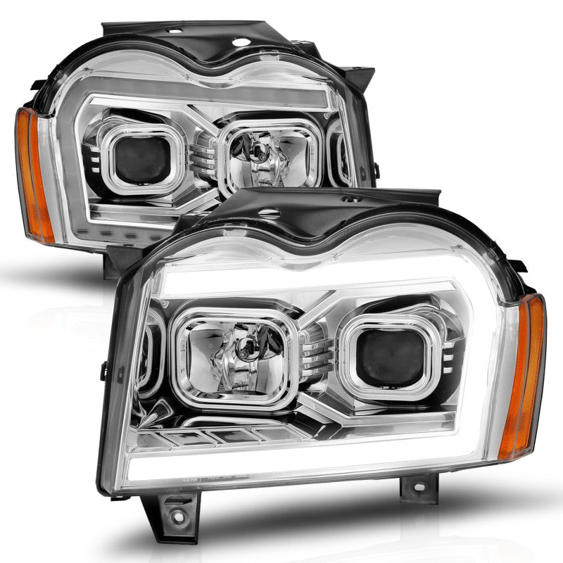 ANZO 05-07 Jeep Grand Cherokee Projector Headlights - w/ Light - 111544-C-Dub Tech