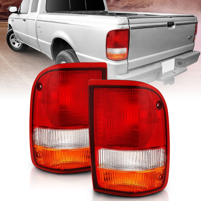 ANZO 1993-1997 Ford Ranger Tail Light Red/Cear (OE) - 311310-C-Dub Tech
