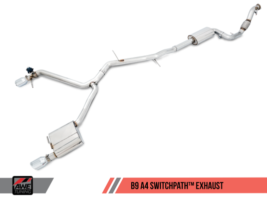 AWE Tuning Audi B9 A4 SwitchPath Exhaust Dual Outlet - - 3025-32014-C-Dub Tech