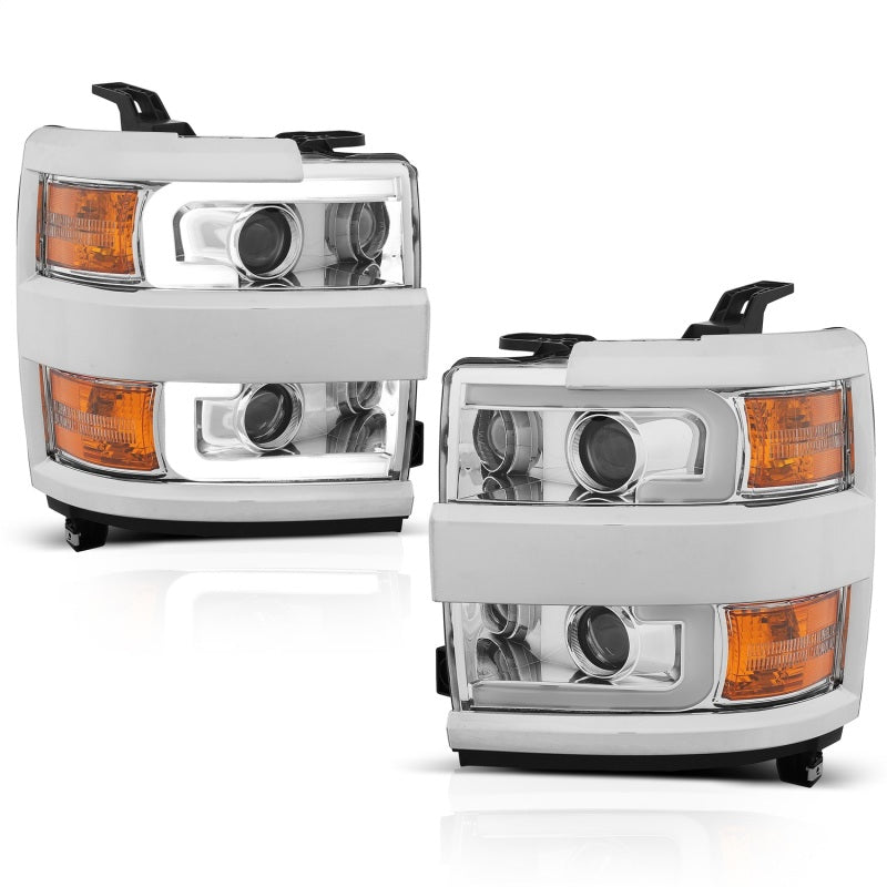 ANZO Projector Headlights 15-17 Chevrolet Silverado 2500HD / 3500HD Chrome - 111366-C-Dub Tech