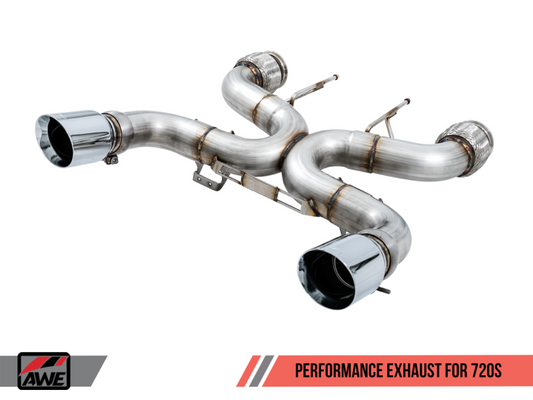 AWE Tuning McLaren 720S Performance Exhaust - Chrome Silver Tips - 3010-32040