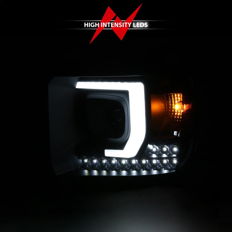 ANZO 2014-2015 Gmc Sierra 1500HD Projector Plank Style Headlight Black - 111450-C-Dub Tech