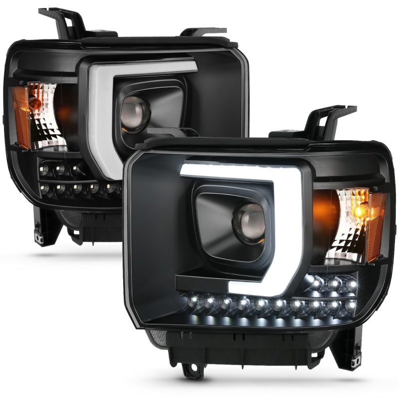 ANZO 2014-2015 Gmc Sierra 1500HD Projector Plank Style Headlight Black - 111450-C-Dub Tech