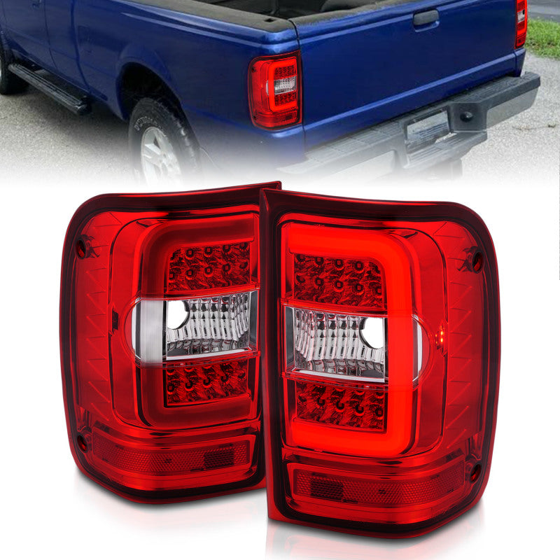ANZO 2001-2011 Ford Ranger LED Tail Lights w/ Light Bar - 311393-C-Dub Tech