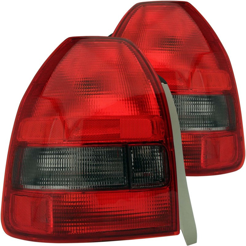 ANZO 1996-2000 Honda Civic Taillights Red/Smoke - 221193-C-Dub Tech