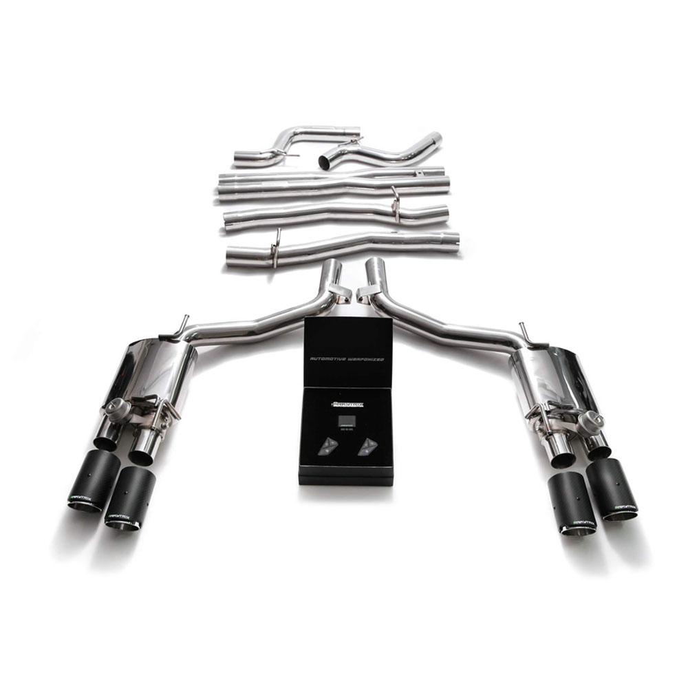 Armytrix Stainless Steel Valvetronic Exhaust System with Quad Exhaust Tips | 2014-2021 Maserati Ghibli M157 (MG572-QC38)-C-Dub Tech