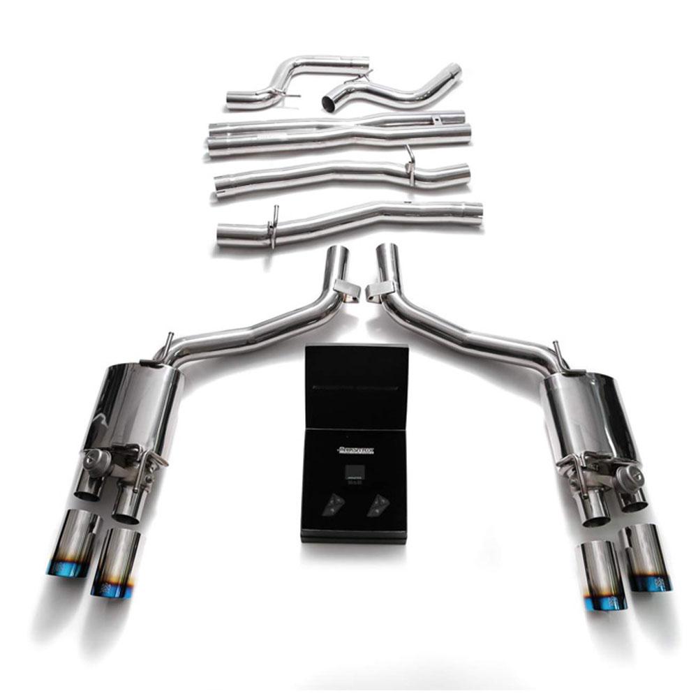 Armytrix Stainless Steel Valvetronic Exhaust System with Quad Exhaust Tips | 2014-2021 Maserati Ghibli M157 (MG572-QC38)-C-Dub Tech