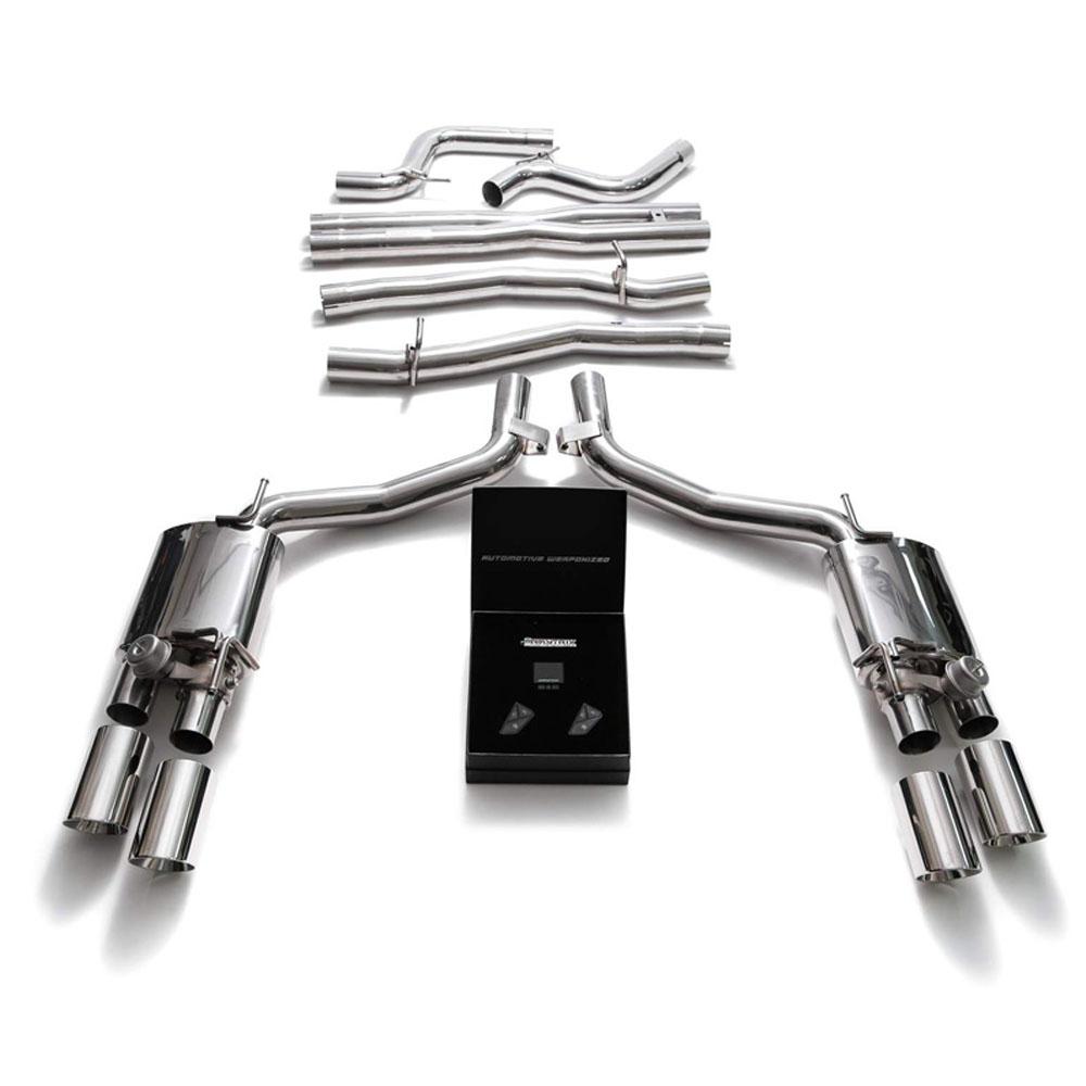 Armytrix Stainless Steel Valvetronic Exhaust System with Quad Exhaust Tips | 2014-2021 Maserati Ghibli M157 (MG572-QC38)-C-Dub Tech