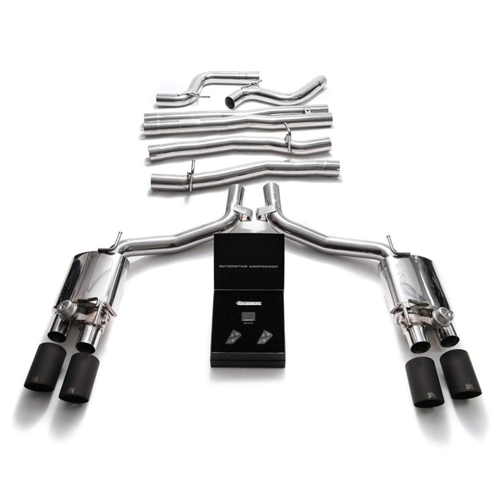 Armytrix Stainless Steel Valvetronic Exhaust System with Quad Exhaust Tips | 2014-2021 Maserati Ghibli M157 (MG572-QC38)-C-Dub Tech