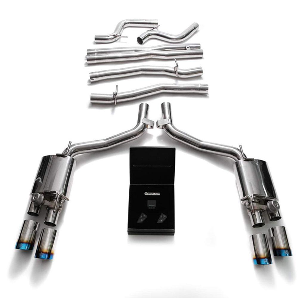 Armytrix Stainless Steel Valvetronic Catback Exhaust System with Quad Exhaust Tips | 2013-2020 Maserati Ghibli SQ4 (MG574-QC38)-C-Dub Tech