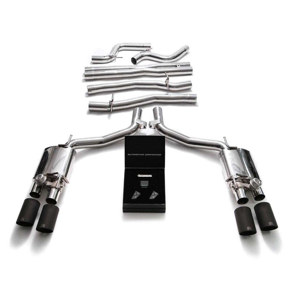 Armytrix Stainless Steel Valvetronic Catback Exhaust System with Quad Exhaust Tips | 2013-2020 Maserati Ghibli SQ4 (MG574-QC38)-C-Dub Tech