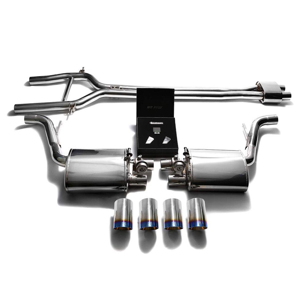 Armytrix Stainless Steel Valvetronic Exhaust System with Quad Exhaust Tips | 2010-2013 Porsche 970 Panamera S/GTS (P70N1-QC11)-C-Dub Tech