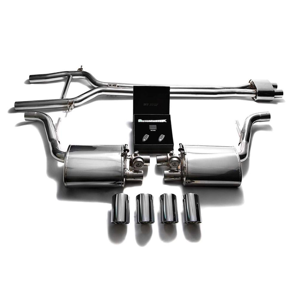 Armytrix Stainless Steel Valvetronic Exhaust System with Quad Exhaust Tips | 2010-2013 Porsche 970 Panamera S/GTS (P70N1-QC11)-C-Dub Tech
