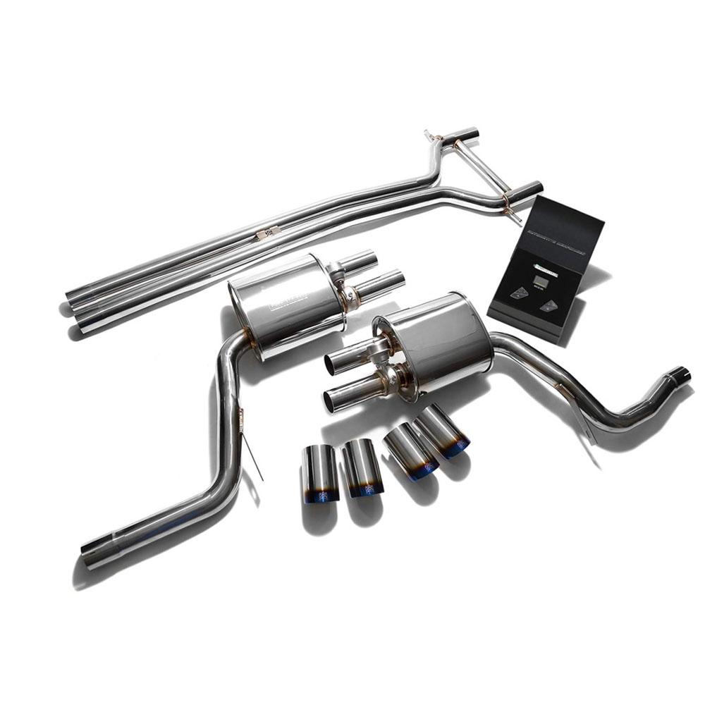 Armytrix Stainless Steel Valvetronic Exhaust System with Quad Exhaust Tips | 2014-2016 Porsche 970 Panamera 3.0T (P70T1-QC11)-C-Dub Tech