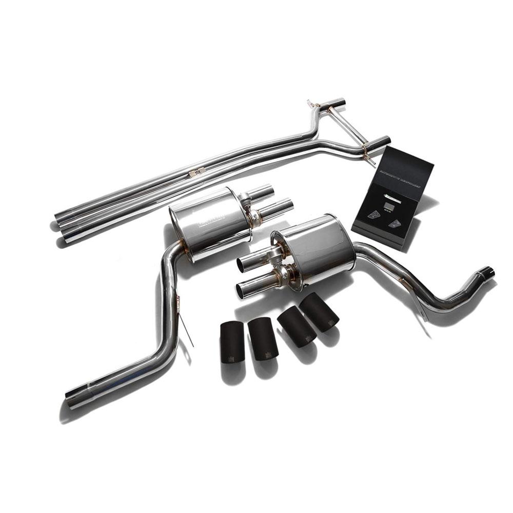 Armytrix Stainless Steel Valvetronic Exhaust System with Quad Exhaust Tips | 2014-2016 Porsche 970 Panamera 3.0T (P70T1-QC11)-C-Dub Tech